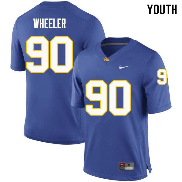 Youth #90 Rashad Wheeler Pittsburgh Panthers College Football Jerseys Sale-Royal